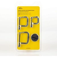 HELLER 1000990030 Schraubzwingen-Set (3-teilig) mit Magnetfuß von Heller