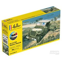 HELLER 56997 1:72 STARTER KIT US 1/4 Ton Truck & Trailer von Heller