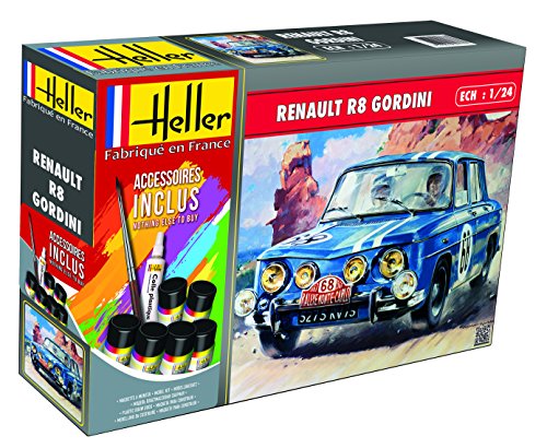 Heller 56700 Renault R8 Gordini, mit Farbe, Kleber, Pinsel Modellbausatz, grau von Heller