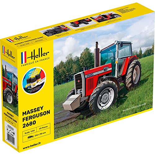 Heller 57402 Massey-Ferguson 2680, mit Farbe, Kleber, Pinsel Modellbausatz, grau von heller