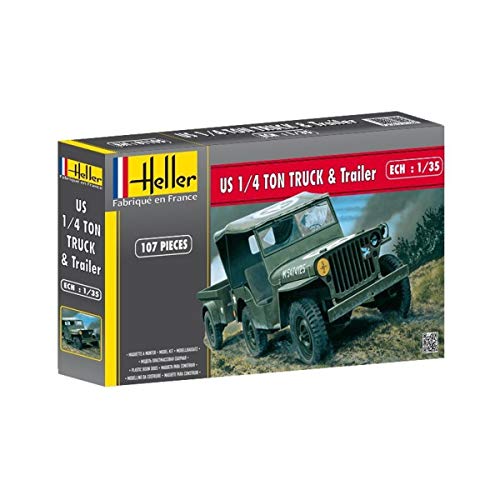 Heller 81105 Modellbausatz Jeep Willis & Trailer von Pippi Langstrumpf