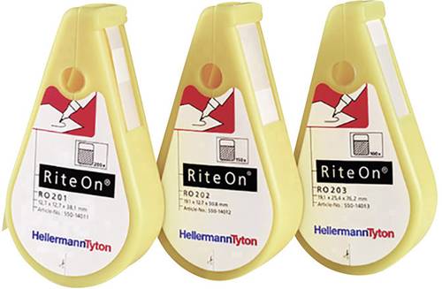 HellermannTyton 550-14013 RO203-1401-WH-1401-CL/WH Etikettenspender Montage-Art: aufkleben 1St. von HellermannTyton
