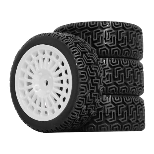 Hellery 4 Stück RC Rad Und Reifen Upgrade, 12 Mm Sechskant, Schwarz, Modell, DIY Ersatzteile, Professioneller DIY Zubehörersatz für 1:10 TT01, Weiß Hellery 4 Stück RC Rad Und Reifen Upgrade, 12 Mm Sechskant, Schwarz, Modell, DIY Ersatzteile, Professioneller DIY Zubehörersatz für 1:10 TT01, Weiß von Hellery