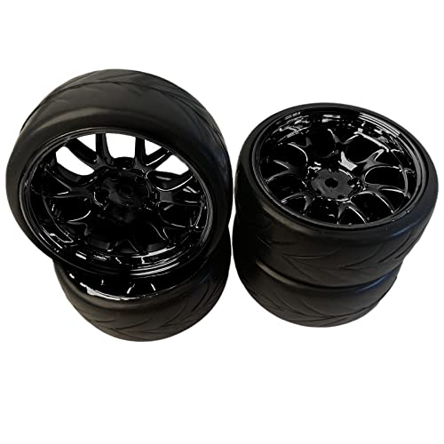 Hellery Räder Und Reifen Set für TT02 HSP Raupenfahrzeuge Trucks, Schwarz Hellery Räder Und Reifen Set für TT02 HSP Raupenfahrzeuge Trucks, Schwarz von Hellery
