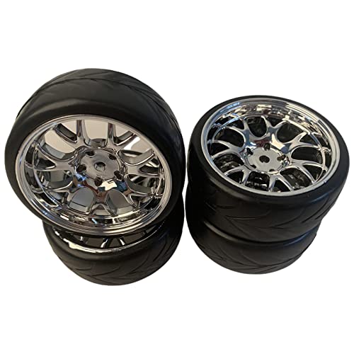 Hellery Räder Und Reifen Set für TT02 HSP Raupenfahrzeuge Trucks, Weiß Hellery Räder Und Reifen Set für TT02 HSP Raupenfahrzeuge Trucks, Weiß von Hellery