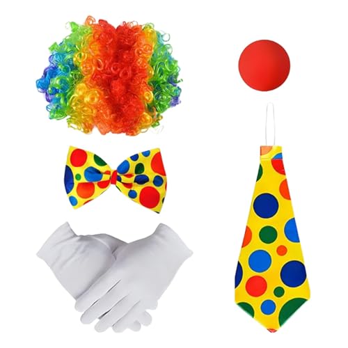 Hellery 5X Clown Kostüm Set Zirkuskostüm für Maskeraden Karneval Feiern Hellery 5X Clown Kostüm Set Zirkuskostüm für Maskeraden Karneval Feiern von Hellery