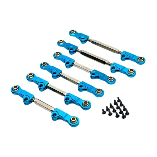 Hellery 6 Stück RC Lenkstangen, Metallverbindungsteile für P73200 P73240 Im Maßstab 1:7, Blau von Hellery