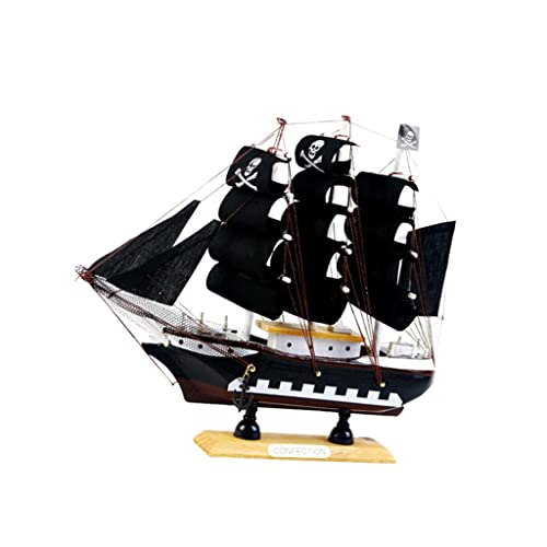 Hellery 9,5 "hölzernes Segelboot Piratenschiff Innenministerium Modell Boots Seeverzierung , Schwarz von Hellery