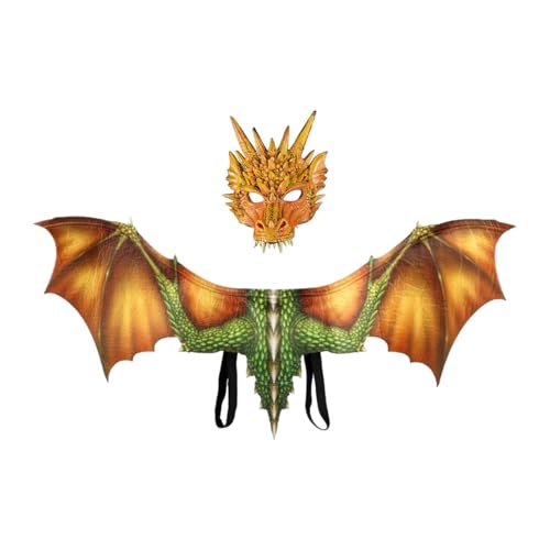 Hellery Drachenkostüm für Erwachsene, Party Geschenke für Maskeraden, Nachtclubs, Kostüme, GELB von Hellery