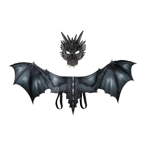 Hellery Drachenkostüm für Erwachsene, Party Geschenke für Maskeraden, Nachtclubs, Kostüme, Schwarz von Hellery