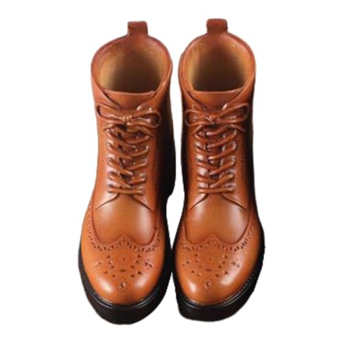 Hellery Figurenschuhe Im Maßstab 1/6 Als Aktionsfiguren Stiefel Herrenstiefel Und Modellschuhe Realistisches Schuhwerk Aus PVC für 12 Zoll Sammlerfiguren Und, Gelb Braun von Hellery