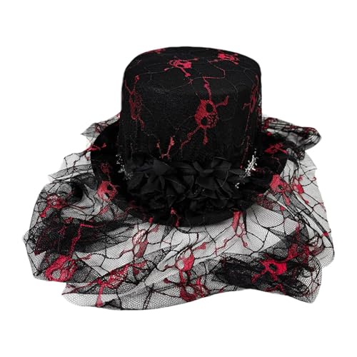 Hellery Gothic Zylinder Kopfbedeckung Mesh Hut für Maskerade Themen Partys Lieferungen Hellery Gothic Zylinder Kopfbedeckung Mesh Hut für Maskerade Themen Partys Lieferungen von Hellery
