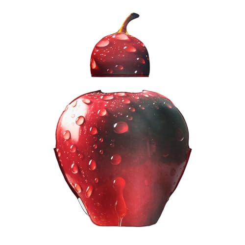 Hellery Halloween Kostüm Erwachsene Lebensmittel Verkleidung Unisex Party Outfit mit Hut Aus Weichem Polyester für Karneval Bühnenauftritte Geschenke, Apfel von Hellery