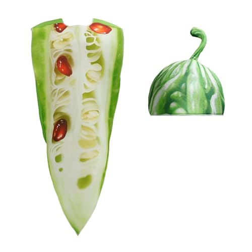 Hellery Halloween Kostüm Erwachsene Lebensmittel Verkleidung Unisex Party Outfit mit Hut Aus Weichem Polyester für Karneval Bühnenauftritte Geschenke, Bittermelone von Hellery