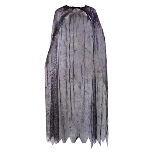 Hellery Hexen-Spinnennetz-Umhang für Karneval, mittelalterliche Damen und Herrenparty, Schwarz Lila Hellery Hexen-Spinnennetz-Umhang für Karneval, mittelalterliche Damen und Herrenparty, Schwarz Lila von Hellery