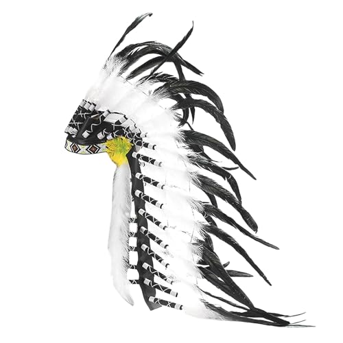 Hellery Indianer-Kopfschmuck für Häuptlinge, künstliche Federn, Kopfbedeckung, Stirnband zum Tanzen Hellery Indianer-Kopfschmuck für Häuptlinge, künstliche Federn, Kopfbedeckung, Stirnband zum Tanzen von Hellery