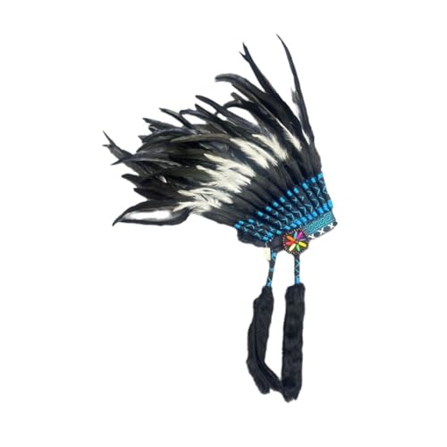 Hellery Indianer Kopfschmuck für Männer und Frauen, Cosplay, Halloween, künstliche Federn Hellery Indianer Kopfschmuck für Männer und Frauen, Cosplay, Halloween, künstliche Federn von Hellery