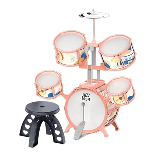 Hellery Jazz-Schlagzeug für Kinder, Lernspielzeug, Percussion, Musikspielzeug für Kinder mit Trommelstöcken, Hocker für Trommelaktivitäten, Party, Bühnenshow , Orangefarbener Rand Hellery Jazz-Schlagzeug für Kinder, Lernspielzeug, Percussion, Musikspielzeug für Kinder mit Trommelstöcken, Hocker für Trommelaktivitäten, Party, Bühnenshow , Orangefarbener Rand von Hellery