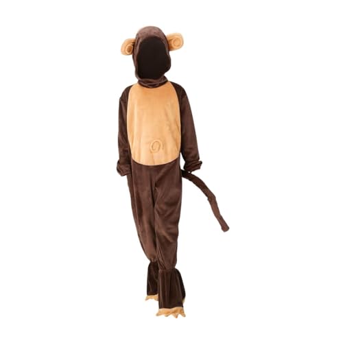 Hellery Kinder Monkey Kostüm Dress Up Netter Kapuzen Overall für Bühnenperformancefestival, XL Hellery Kinder Monkey Kostüm Dress Up Netter Kapuzen Overall für Bühnenperformancefestival, XL von Hellery