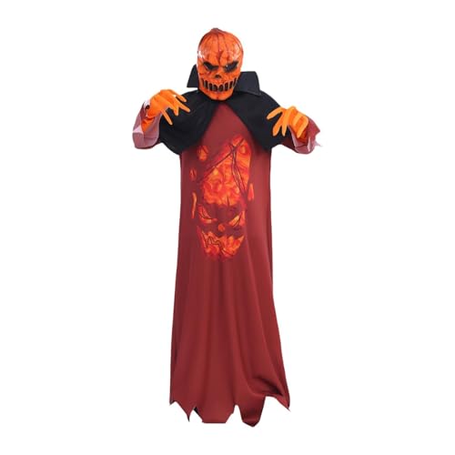 Hellery Kinderkostüm Teufelskürbis Halloween Verkleidung Komplettset mit Maske Handschuhen Aus Polyester für Mottopartys Karneval Und Bühnenauftritte, für Höhe 130cm Hellery Kinderkostüm Teufelskürbis Halloween Verkleidung Komplettset mit Maske Handschuhen Aus Polyester für Mottopartys Karneval Und Bühnenauftritte, für Höhe 130cm von Hellery