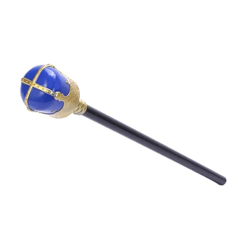 Hellery Königszepter Requisite, Halloween Dekoration, Zartes, Einzigartiges Halloween Kostüm Accessoire für Verkleidungspartys mit Motto Bühnenauftritten, Goldenes Blau von Hellery