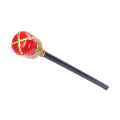 Hellery Königszepter Requisite, Halloween Dekoration, Zartes, Einzigartiges Halloween Kostüm Accessoire für Verkleidungspartys mit Motto Bühnenauftritten, Goldenes Rot von Hellery