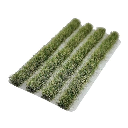 Hellery Miniatur Grasbüschel, Layout Dekor, Lebensechte Landschaft, Künstlicher Grasstreifen für Modellbahn Gelände, Miniatur Basiszubehör, Herbstgrün von Hellery