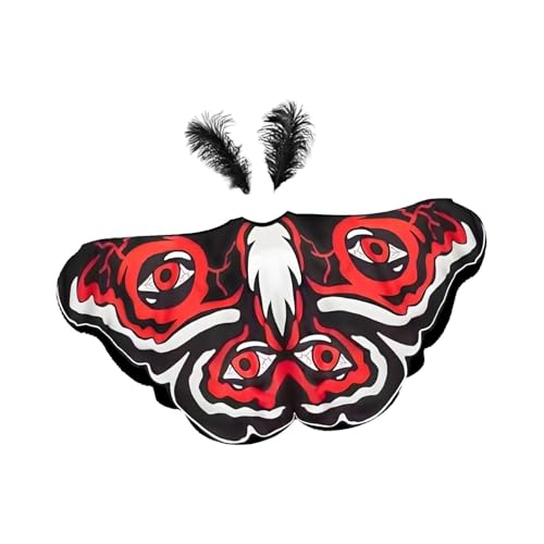 Hellery Schmetterlingsflügel Cape Halloween Kostüm Festliches Verkleidung Cosplay Accessoire Bequem Elegant für Maskenbälle Theateraufführungen, Rot Weiß Schwarz Hellery Schmetterlingsflügel Cape Halloween Kostüm Festliches Verkleidung Cosplay Accessoire Bequem Elegant für Maskenbälle Theateraufführungen, Rot Weiß Schwarz von Hellery