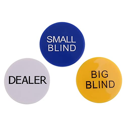 Hellery Set von Small Blind Big Blind Dealer Button für Poker Game Parts, Unbestimmt, 5cm Hellery Set von Small Blind Big Blind Dealer Button für Poker Game Parts, Unbestimmt, 5cm von Hellery