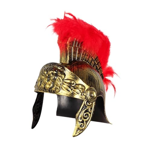 Hellery Sparta Helmhut, Vintage Design, Römische Ritterrüstung, Sparta Kostümzubehör für Party, Heimdekoration, Performance, Cosplay Requisite, Gold mit Feder Hellery Sparta Helmhut, Vintage Design, Römische Ritterrüstung, Sparta Kostümzubehör für Party, Heimdekoration, Performance, Cosplay Requisite, Gold mit Feder von Hellery