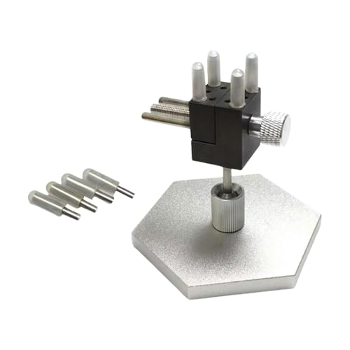 Hellery Tischschraubstock für Modellbau und Uhrenreparatur, Aluminiumklemme, mit Sechskantfuß von Hellery