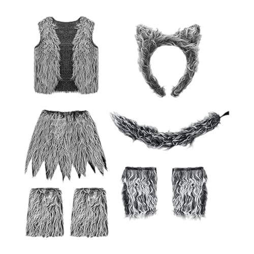 Hellery Wolfskostüm für Kinder, Requisiten für Halloween, Bühnenauftritte, Partys von Hellery