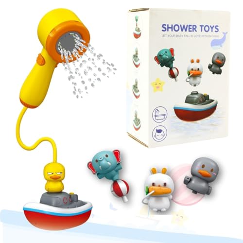 Hello Hippo® Baby-Badespielzeug - Wasserspiel-Fontäne mit Dusche, Hase, Elefant und Drehendem Enten-Badewannenspiel | Lustige und Sichere Wasserspiele für Kinder von Hello Hippo