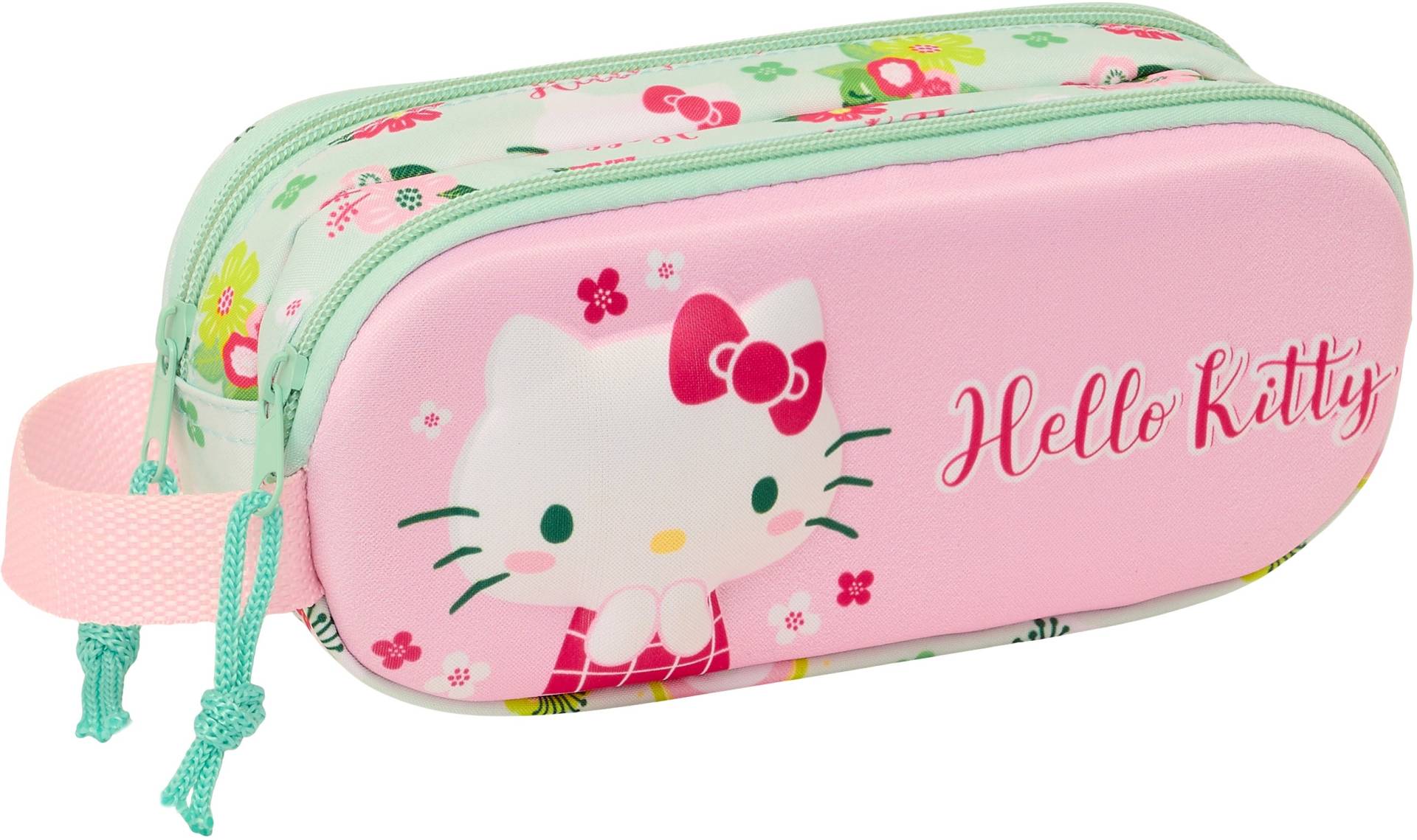 Hello Kitty 3D Doppel-Federmäppchen, Rosa/Grün von Hello Kitty