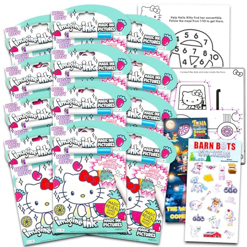 Hello Kitty Imagine Ink Partygeschenk-Set, 12 St ck, keine Unordnung, magische Tinte, Sanrio Hello Kitty Malb cher mit Aufklebern und mehr (Hello Kitty Partygeschenke) von Hello Kitty
