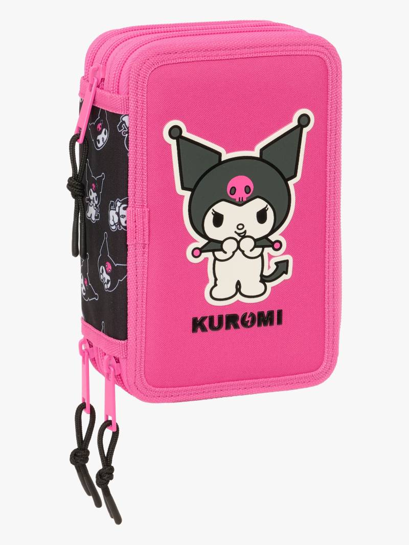 Hello Kitty Kuromi Dreifach-Federmäppchen, Rosa-schwarz von Hello Kitty