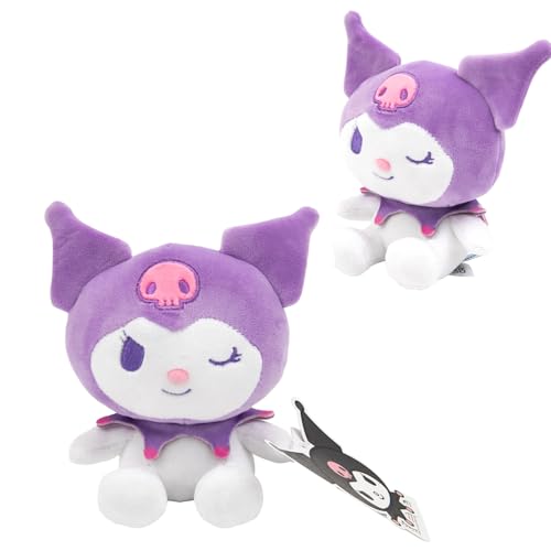 Hello Kitty Kuromi Plush, 16cm Purple Soft Toy, Mini Collectable Plush of Cheeky Kuromi in Purple Jester Outfit, Official Licensed Sanrio Character Toy, Suitable for Ages 4+ von Hello Kitty