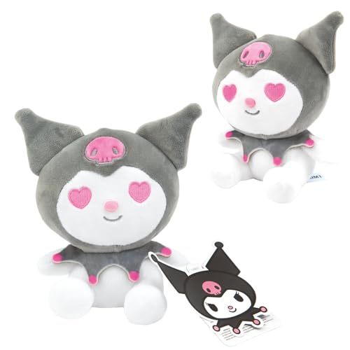 Hello Kitty Kuromi Plush, 16cm Soft Toy, Cute Kuromi Character in Signature Outfit, Official Licensed Merchandise, for Fans and Collectors, Suitable for Ages 4+ von Hello Kitty