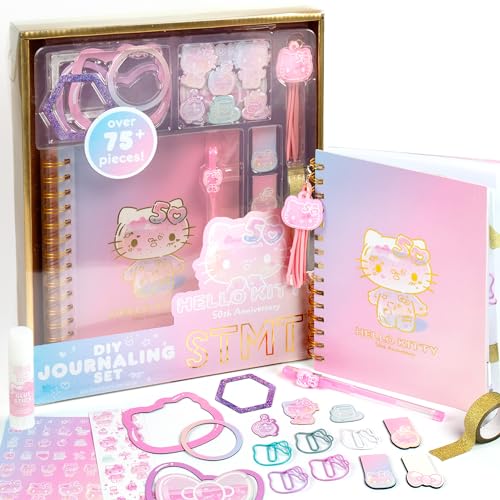 Horizon Group USA Hello Kitty Offizielles Sanrio Tagebuch-Set zum 50. Jahrestag von STMT, niedliches Schulbedarf, Schreibwaren, lustiger Bürobedarf, Sanrio-Schreibwaren, tolles Geschenk-Set von Horizon Group USA