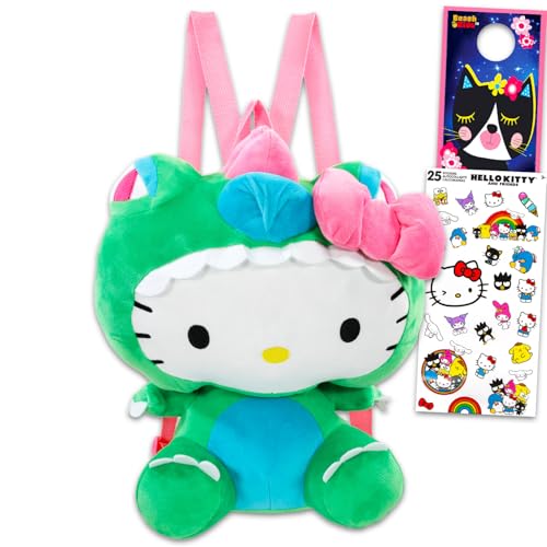 Hello Kitty Plüsch-Set – Paket mit 38,1 cm Hello Kitty mit Drachenkostüm, Plüschpuppe mit Tragegurten und Aufklebern, mehr | Sanrio Geschenke für Mädchen, Kinder von Hello Kitty
