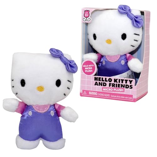 Hello Kitty, Plüsch, 7 cm, Modell Latzhose, Violett, für Kinder ab 6 Jahren, HKT251 von Hello Kitty