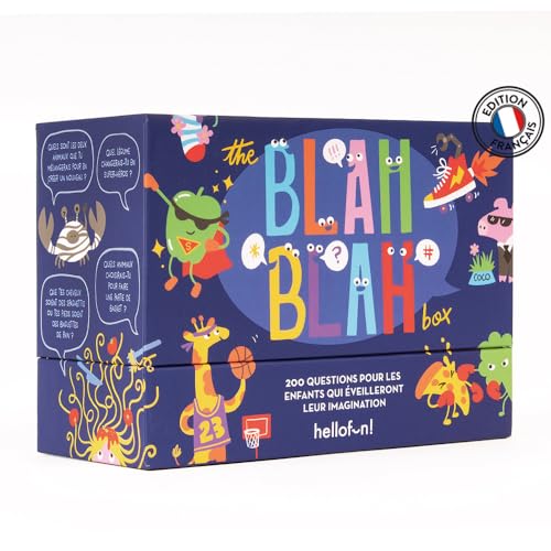 Hellofun! The Blah Blah Box I Das Spiel, bei dem man nicht aufhören kann zu reden I ab 5 Jahren I 100 Karten I 200 Fragen Hellofun! The Blah Blah Box I Das Spiel, bei dem man nicht aufhören kann zu reden I ab 5 Jahren I 100 Karten I 200 Fragen von Hellofun!