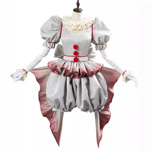 Helltaker Clown-Kostüm für Damen, Tops, Hosen, Schleife, voller Anzug für Halloween-Party-Outfit Helltaker Clown-Kostüm für Damen, Tops, Hosen, Schleife, voller Anzug für Halloween-Party-Outfit von Helltaker
