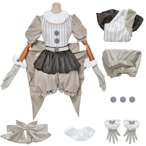 Helltaker Clown-Kostüm für Damen, Tops, Hosen, Schleife, voller Anzug für Halloween-Party-Outfit von Helltaker
