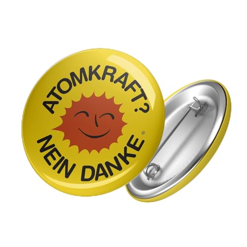 Hellweg Druckerei Button Anstecker Atomkraft Nein Danke Atomstrom Strahlung Badge Geschenk Idee Abzeichen Pin von Hellweg Druckerei