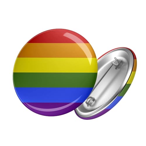 Hellweg Druckerei Button Anstecker Gay Pride Regenbogen Flagge LGBTQ Plus Geschenk Idee Abzeichen Pin von Hellweg Druckerei