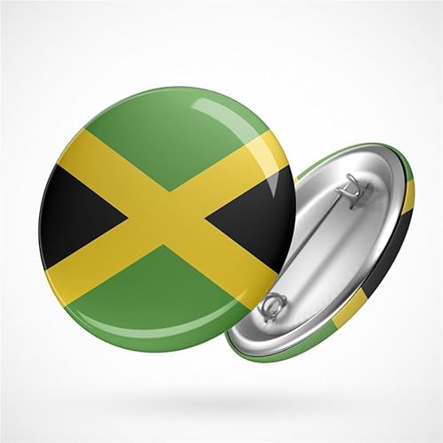 Hellweg Druckerei Button Anstecker Jamaika Flagge Karibik Inselstaat Flag Badge Geschenk Idee Abzeichen Pin von Hellweg Druckerei