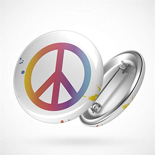 Hellweg Druckerei Button Anstecker Peace Frieden Regenbogen Love Harmony 70er Abzeichen Pin von Hellweg Druckerei