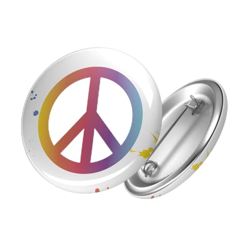 Hellweg Druckerei Button Anstecker Peace Frieden Regenbogen Love Harmony 70er Abzeichen Pin von Hellweg Druckerei