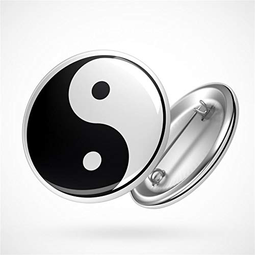 Hellweg Druckerei Button Anstecker Yin und Yang China Yoga Joga Harmonie Liebe Geschenk Idee Abzeichen Pin von Hellweg Druckerei